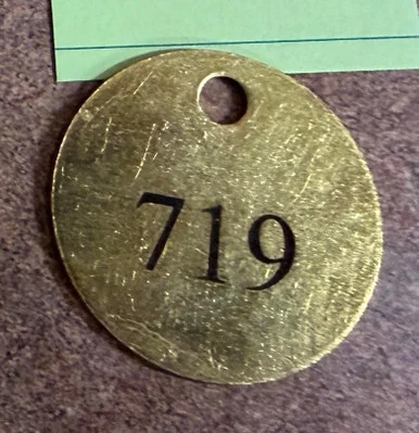 1.25 Inch Round Solid Brass Key Tag - Laser Engraved