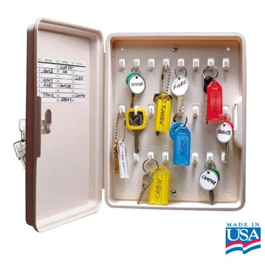 24 Hook Plastic Key Organizer Box with Lock