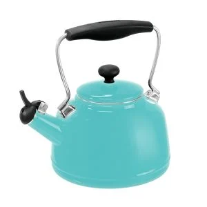 Chantal 1.7 Qt. Enamel-on-Steel Vintage Collection Tea Kettle | Aqua Blue