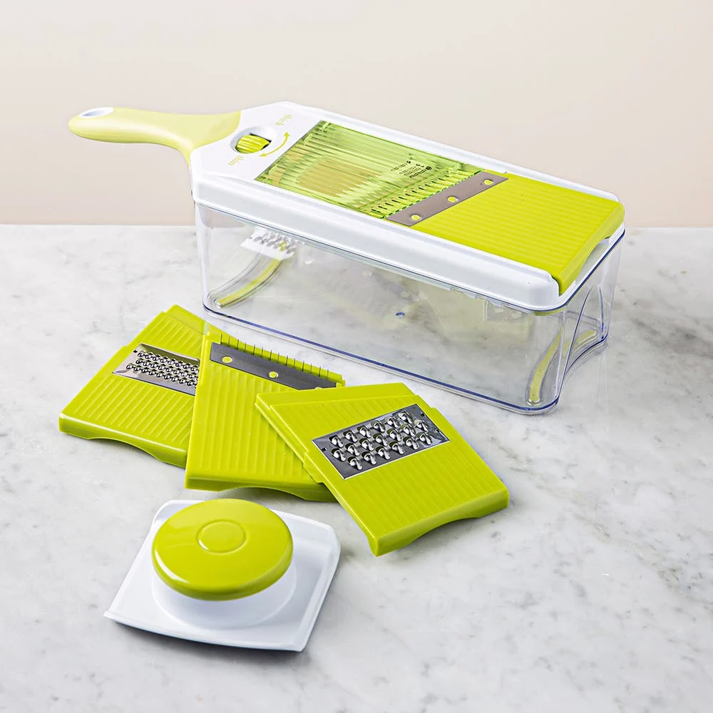 KSP Chef's Mate Mandoline Slicer and Grater - Set of 7 (White/Green)
