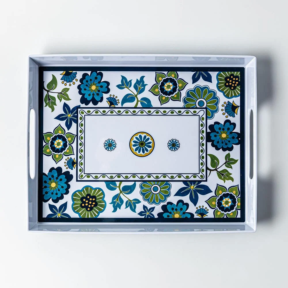 KSP Madrid Patioware Serve Tray Rectangle (Blue/Green)
