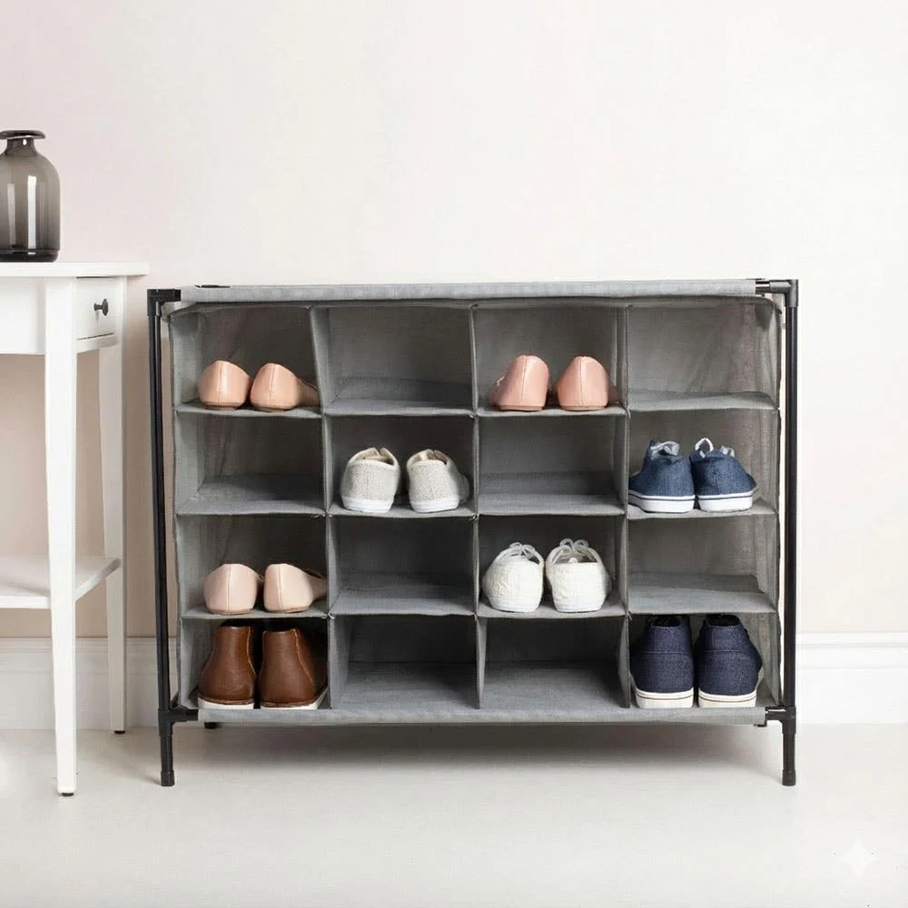 KSP Softstor 'Original' Fabric Shoe Cabinet 16-Shoe (Grey)