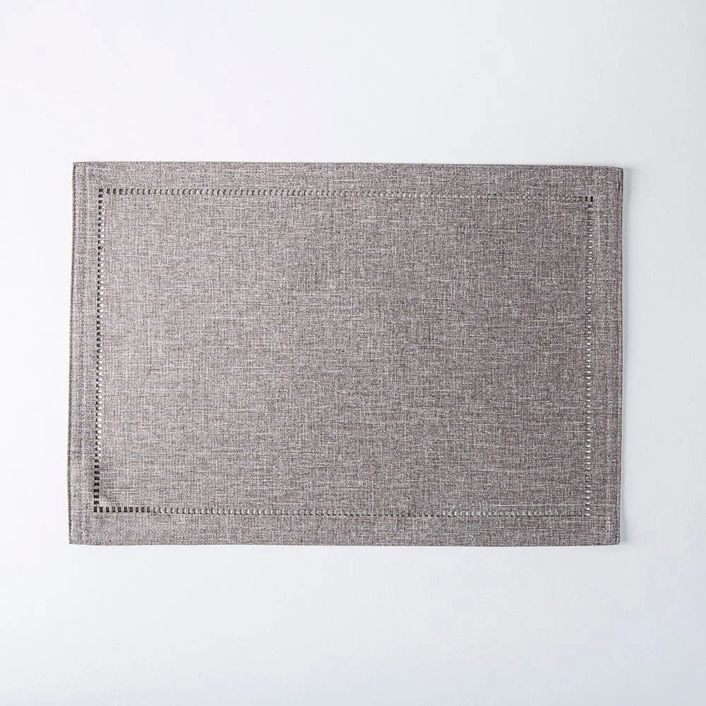 Harman Hemstitch Polyester Placemat (Dark Grey)