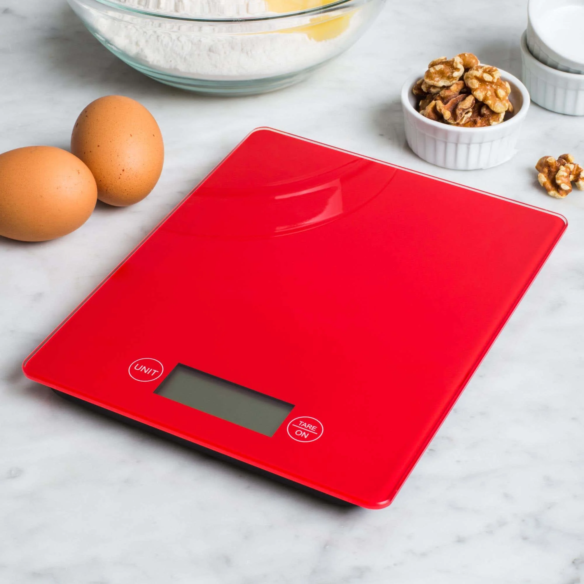 KSP Bakers Glass Digital Kitchen Scale (Red)