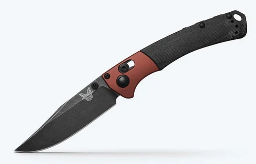 Benchmade 15085BK-04 Crooked River HUNT Series AXIS Lock - 3.4" CPM-MagnaCut Plain Edge DLC Battlewash Blade - 6061-T6 Burnt Copper Anodized Aluminum Bolster w/ Black Canvas Micarta