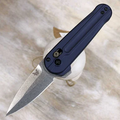 Benchmade Lowden - 2.79" M390 Satin Spear Point Carter Blue Alum 491
