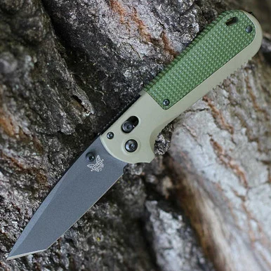 Benchmade Redoubt - 3.53" D2 Black Tanto Plain Ranger Green/Forest Grivory 430BK-01