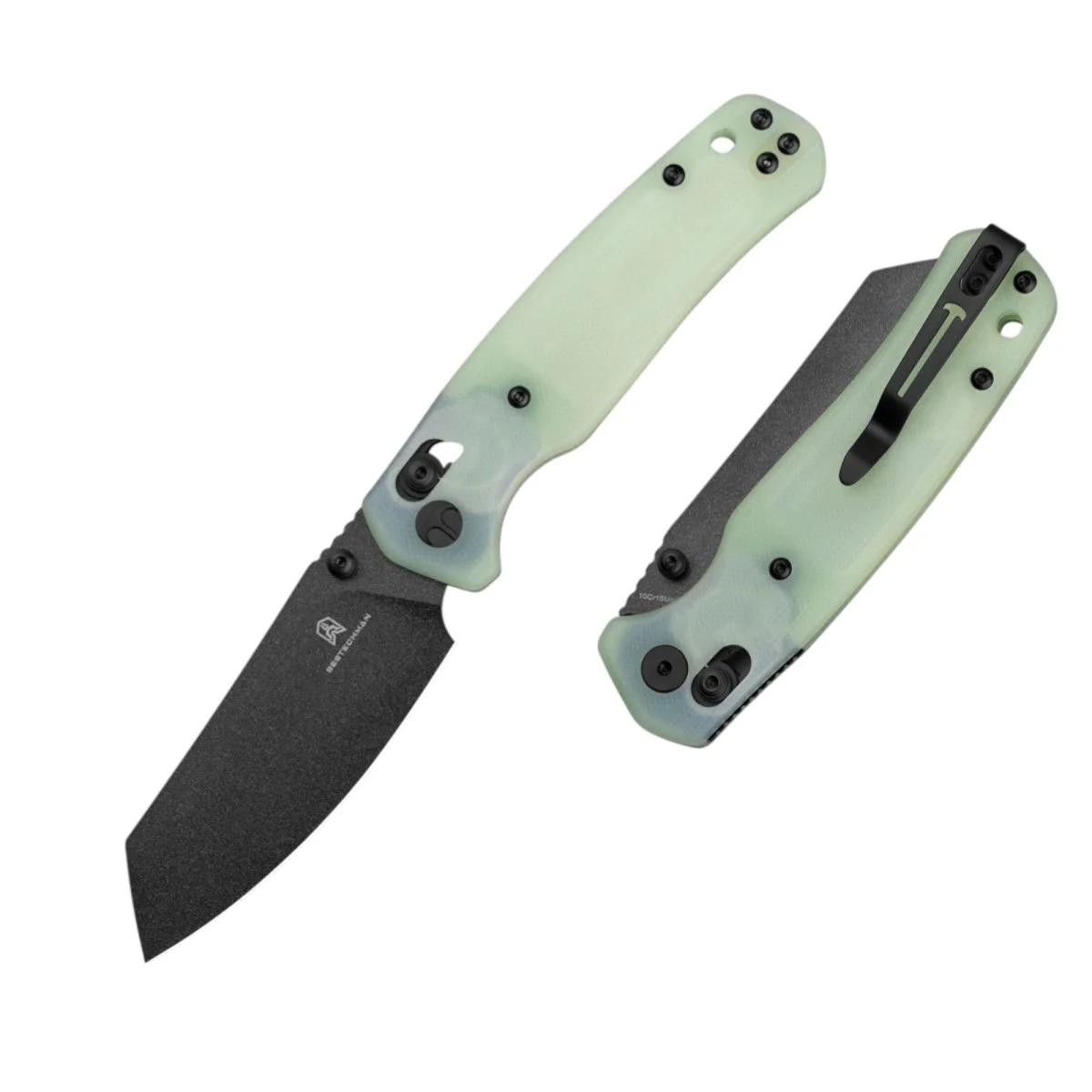 Bestechman Cicada’s Wing BMK06 – 3.15" Red 10Cr15MoV Blade, Black G10 Handle, B‑Lock Crossbar Knife