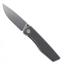 Big Idea Designs Overlook Folding Knife Titanium Handle M390 Drop Point Plain Edge Stonewash Finish