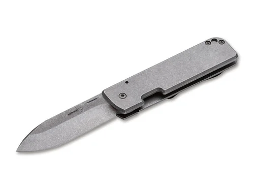 Boker Plus 01BO464 Panchenko Lancer 42 Steel - 2.76" Stonewashed D2 Blade - Stonewashed SS Handle