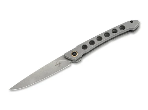 Boker Plus 01BO469 Urban Spillo Flipjoint Flipper - 2.99" Stonewash 440C Blade - Stainless Steel Handle DISCONTINUED ONLY 3 LEFT