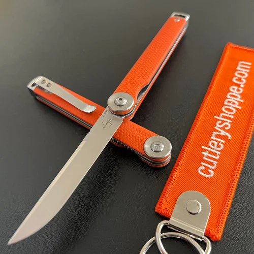 Boker Plus 01BO684SOI Kaizen Flipper - 3.1" Satin Finish CPM-S35VN Blade - Orange G-10 Handle - CUTLERY SHOPPE EXCLUSIVE