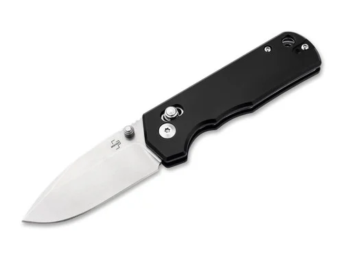 Boker Plus 01BP0050 Rockstub Black 2.0 Folder - 2.64" 14C28N Drop Point Blade - Black Anodized Aluminum Handle w/Crossbar Lock