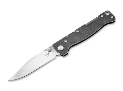 Boker Plus Atlas Clippoint TS Lockback Folder - 2.87" D2 Clip Point Blade - Black Stonewash Finish Stainless Steel Handle - 01BP0065