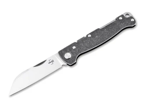 Boker Plus Atlas Folder - 2.68" D2 Sheepfoot Blade - Dark Stonewash Stainless Steel Back Lock Handle - 01BO867