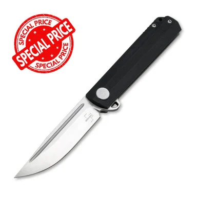 Boker Plus Cataclyst Flipper - 2.95" 440C Satin Plain Clip Point Blade Black G-10 01BO674