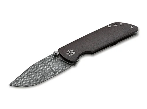 Boker Solingen 110662DAM M4 Sherman-Damast - 3.03" Damascus Blade - Micarta Scale/Titanium Frame Lock Handle