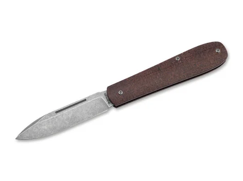 Boker Solingen 112946 Coffin Jute Micarta Slipjoint Folder - 3.15" Stonewash Finish MagnaCut Blade - Jute Micarta Handle