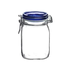 Bormioli Rocco Fido Swing Top Canning Jar with Blue Lid | 33.75oz (1L)