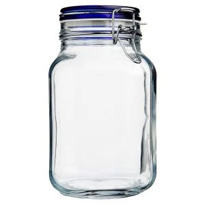 Bormioli Rocco Fido Swing Top Canning Jar with Blue Lid | 67.75oz (2L)