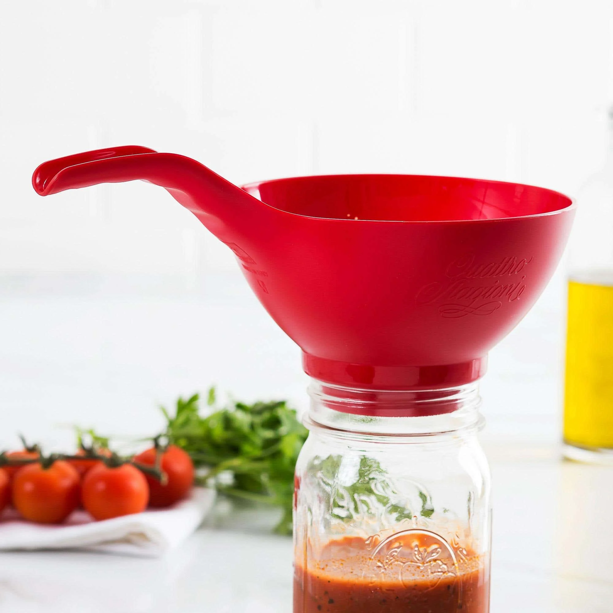 Bormioli Rocco Quattro Stagioni Wide Mouth Canning Funnel (Red)