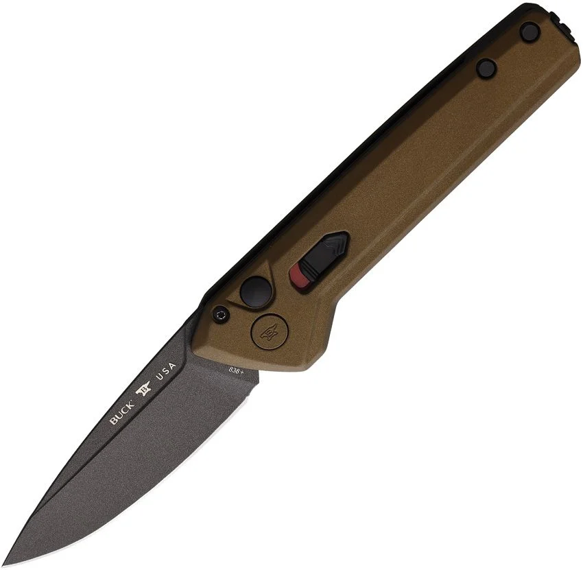 Buck 838 Auto Deploy Button Lock - Bronze
