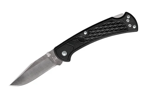 Buck Knives 0112BKS1 112 Slim Select Ranger - 3.0" Plain Edge Clip Point 420HC Blade - Black Nylon Handle
