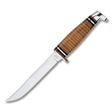 Case XX Knives Utility Hunter Fixed Blade Knife 5in Plain Stacked Leather CA0381