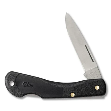 Case XX Mini Blackhorn Lockback Folding Knife Satin Clip Point/Black Zytel CA253