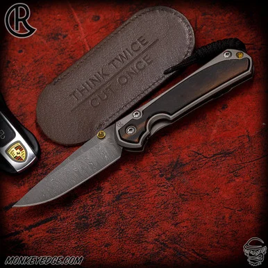 Chris Reeve Knives Folder: Sebenza 31 Small Inlay - Drop Point Macassar Ebony Ladder Damascus