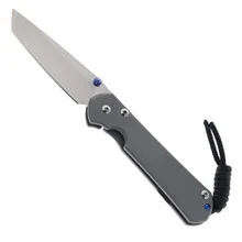 Chris Reeve Small Sebenza Folding Knife Gray Titanium Handle Tanto MagnacutBlade S31-1010