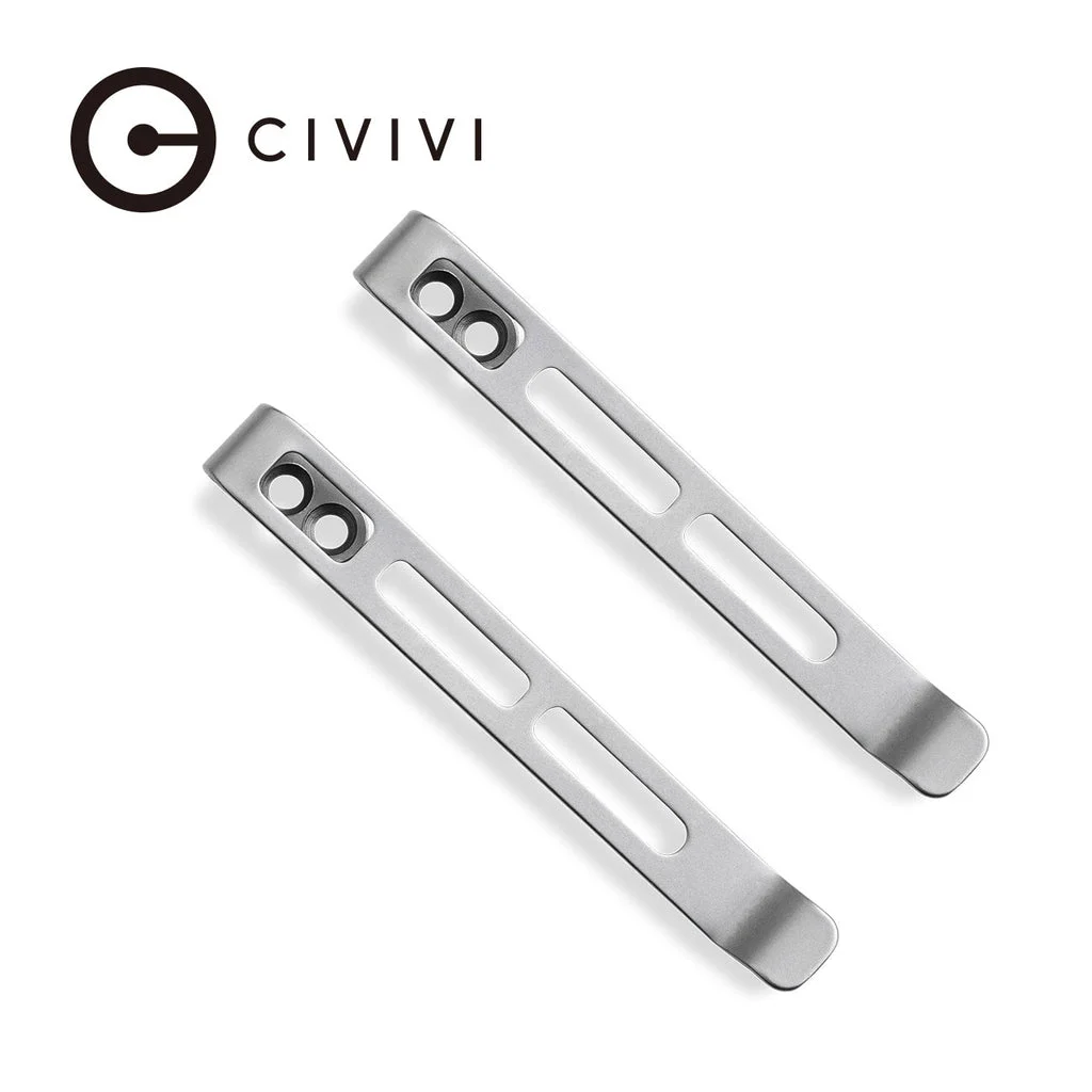 CIVIVI 2PCS Deep Carry Pocket Clip for EDC Knife with Recessed Screw Hole, NOT Screws Included CA-06E , With No Free Gift