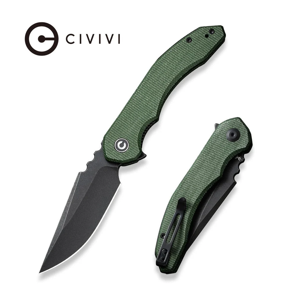 CIVIVI Bluetick Flipper Knife Micarta Handle (3.47" 14C28N Blade) C23050-3