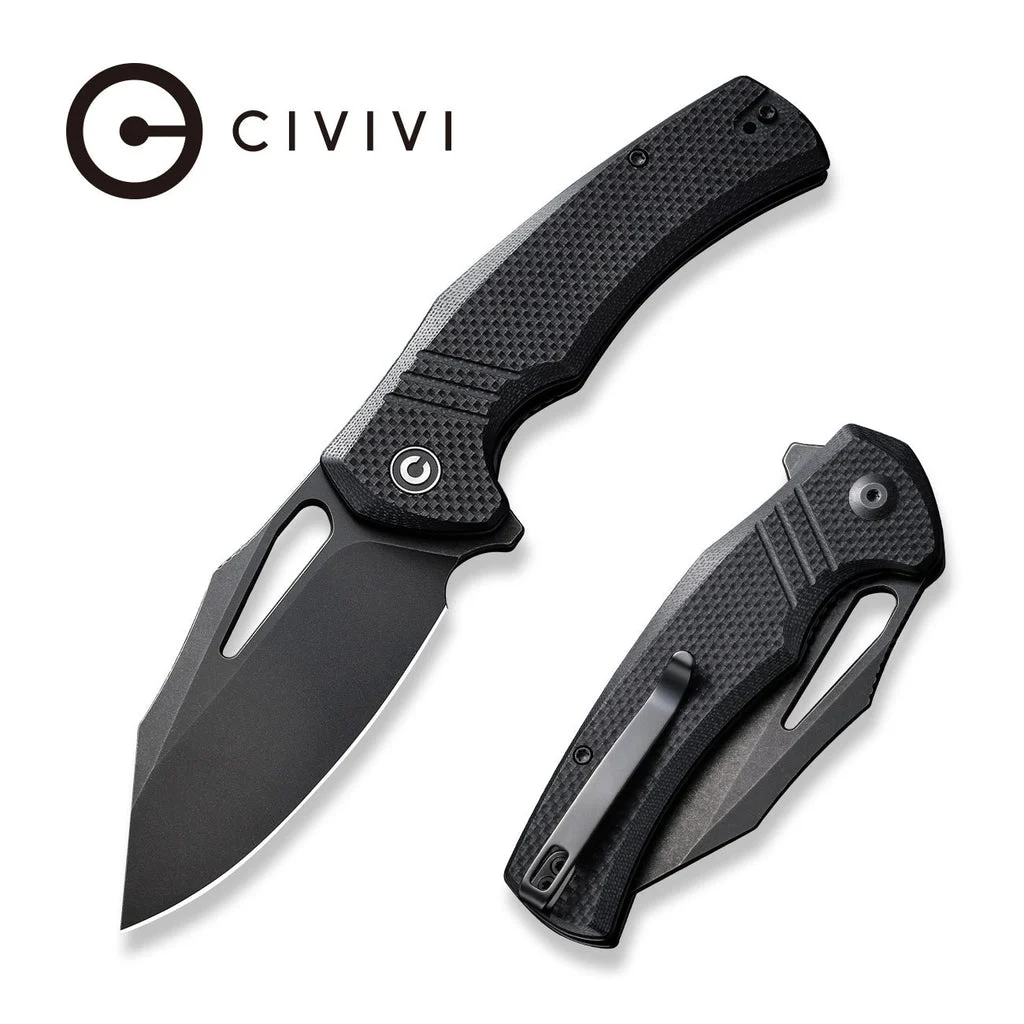 CIVIVI BullTusk Flipper & Thumb Hole Knife G10 Handle (3.48" 14C28N Blade) C23017-1 , With No Free Gift