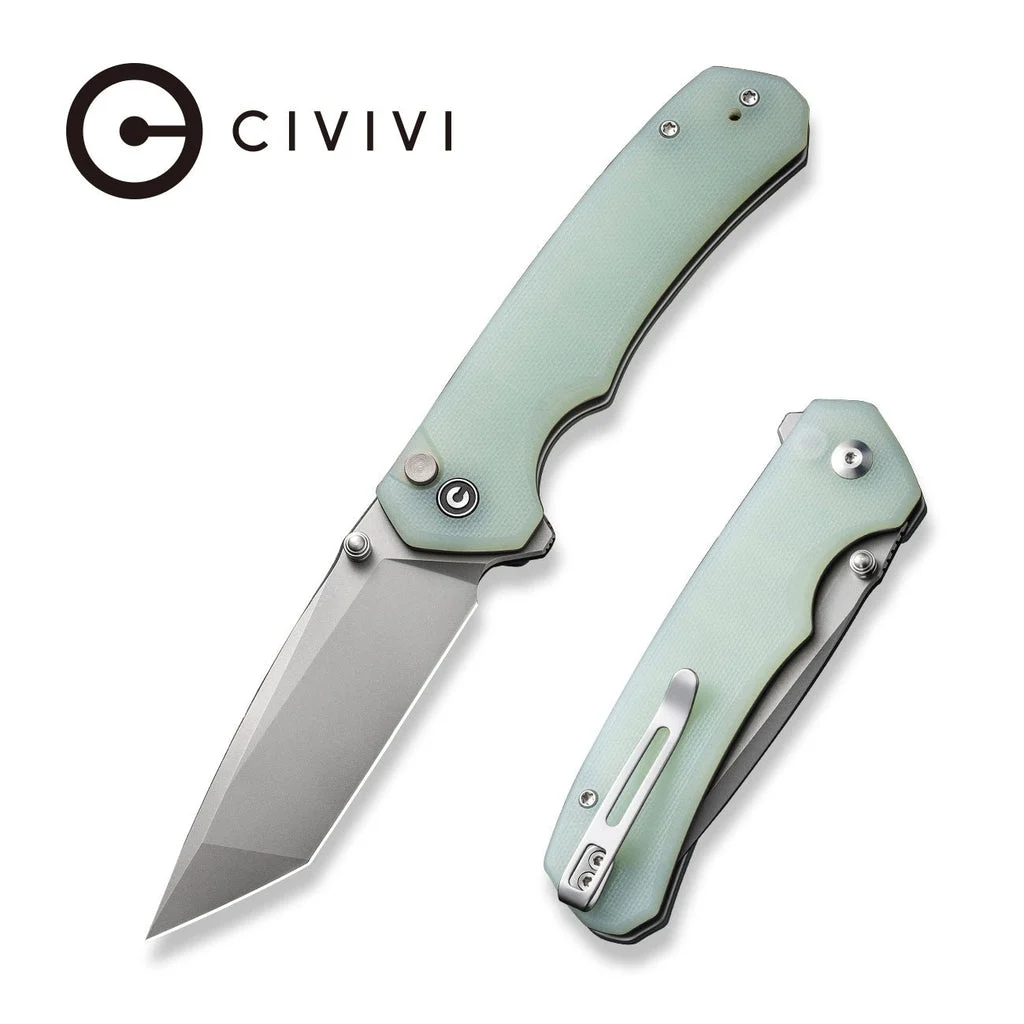 CIVIVI Button Lock Brazen Flipper & Thumb Stud Knife G10 Handle (3.46" 14C28N Blade) C19059C-1