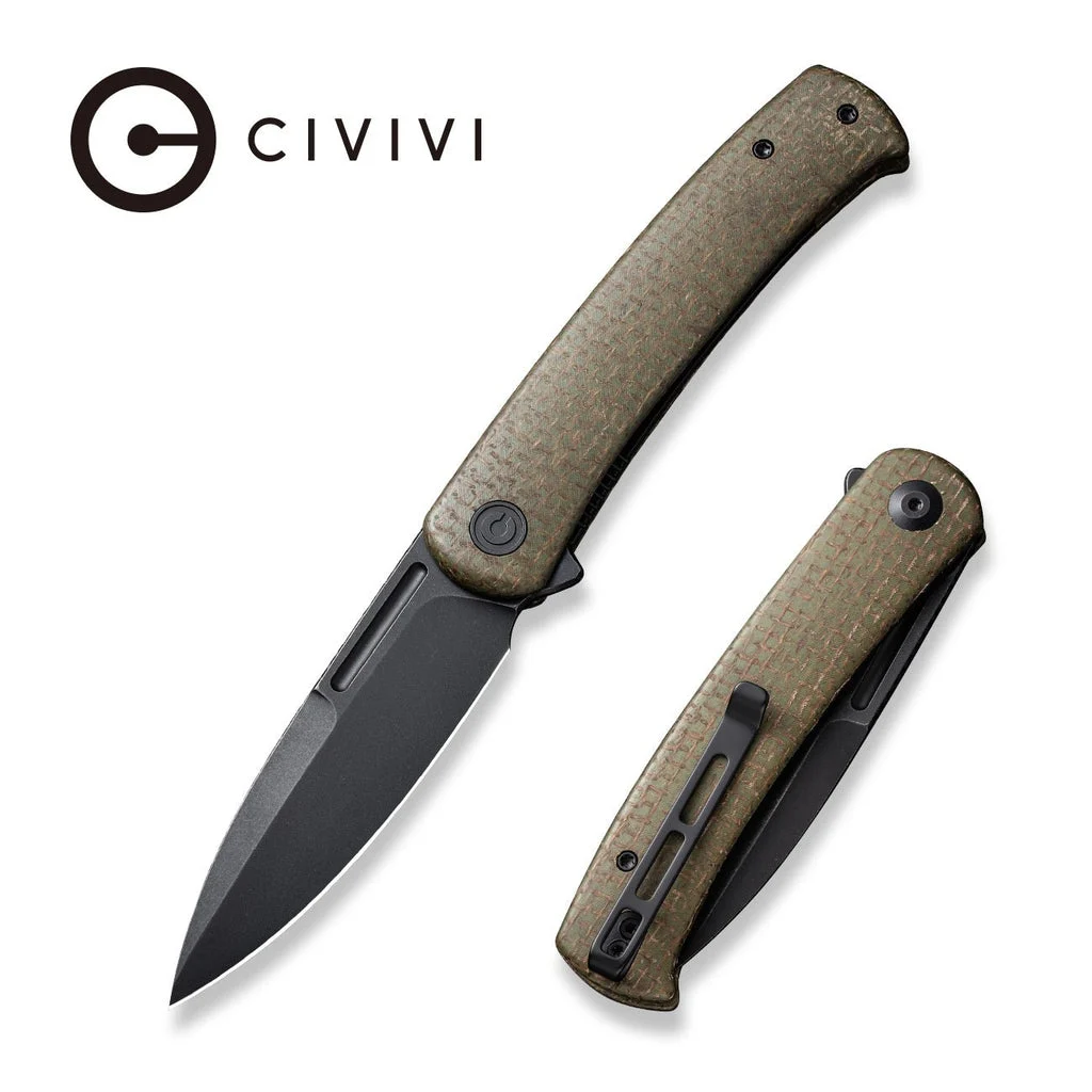 CIVIVI Caetus Flipper Knife Micarta Handle (3.48" 14C28N Blade) C21025C-3 , With No Free Gift