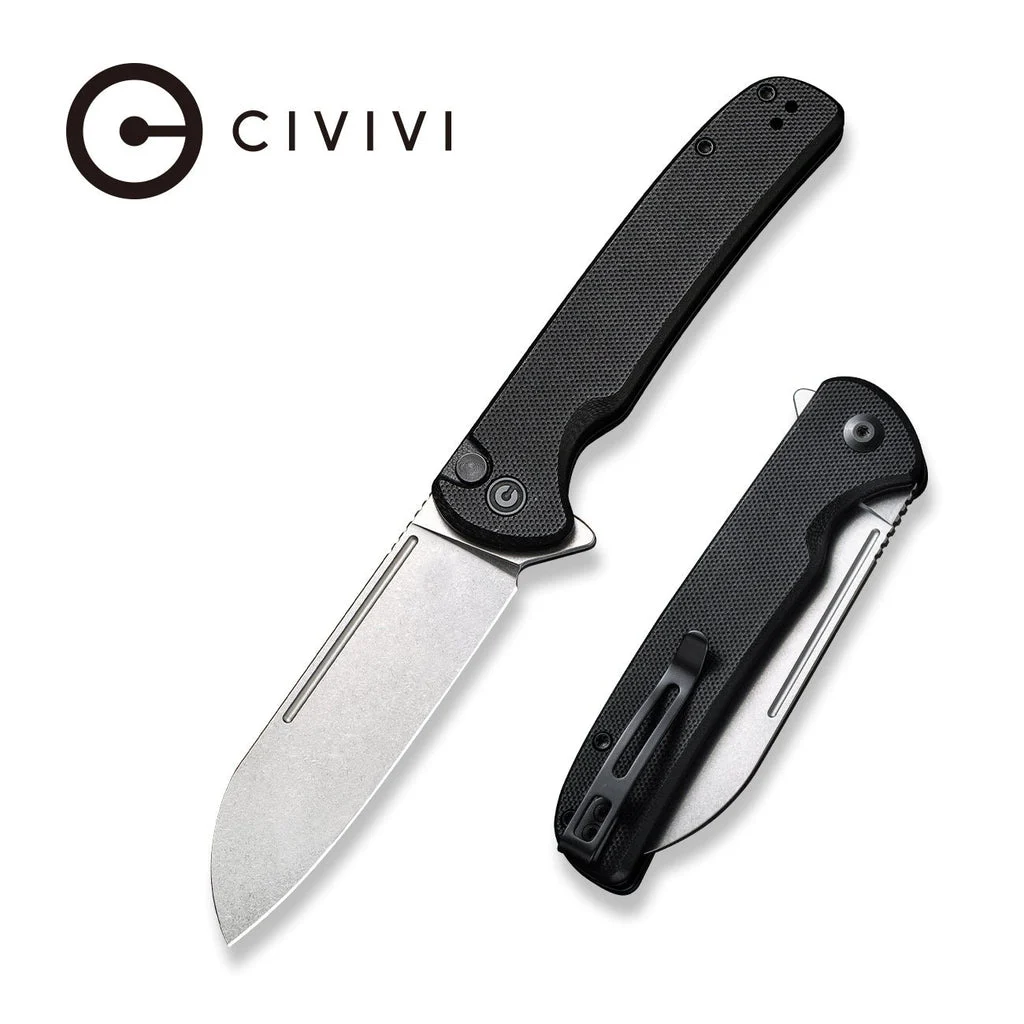 CIVIVI Chevalier Flipper & Button Lock Knife G10 Handle (3.46" 14C28N Blade) C20022-1