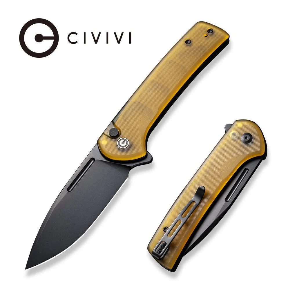 CIVIVI Conspirator Flipper & Button Lock Knife Ultem Handle (3.48" Nitro-V Blade) C21006-6