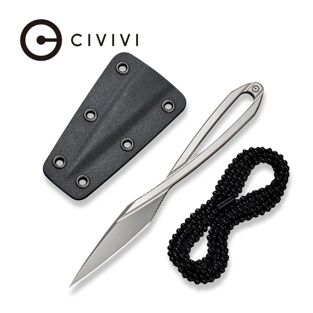 CIVIVI D-Art Fixed Blade Neck Knife (1.74" D2 Blade) C21001-1 , With No Free Gift
