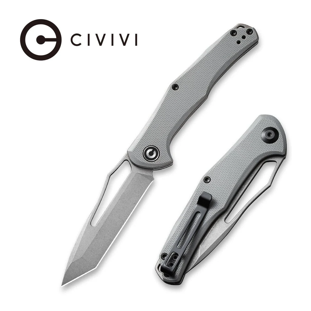 CIVIVI Fracture Slip Joint & Thumb Hole Knife G10 Handle (3.35" 8Cr14MoV Tanto Blade) C2008B