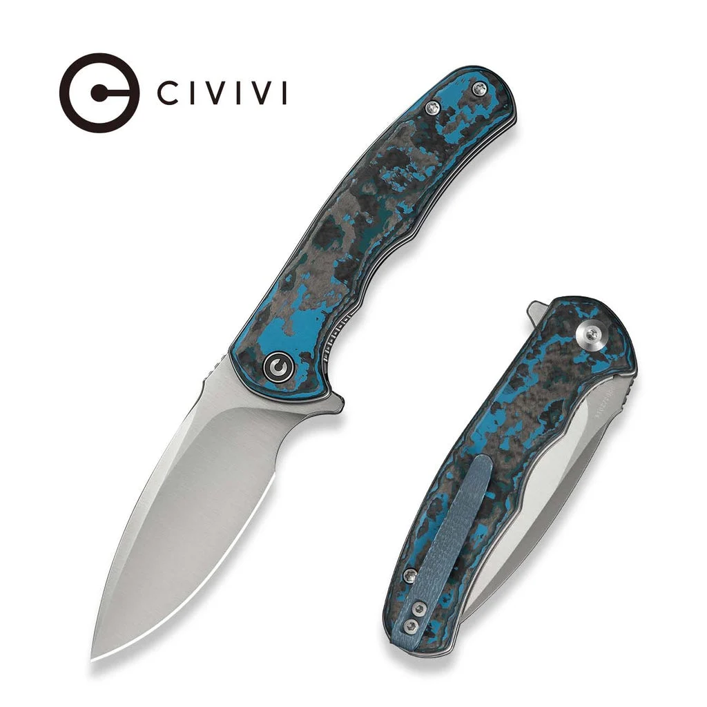 CIVIVI Mini Praxis Flipper Knife FatCarbon Fiber Handle (2.98" CPM S35VN Blade) C18026CB-1