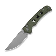 Civivi Noctis Folding Knife Olive Canvas Micarta Handle Nitro-V Plain Edge Stonewash Finish C24020C-3