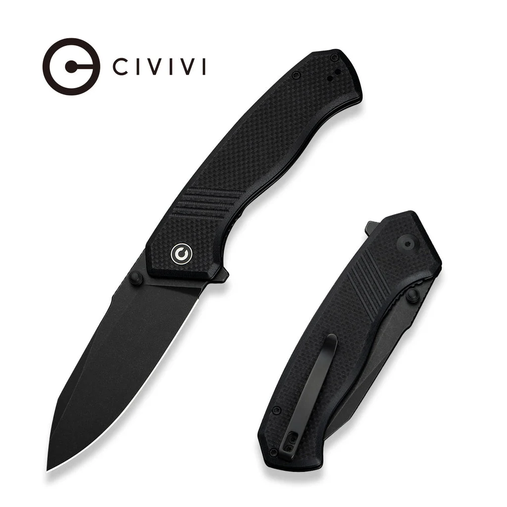 CIVIVI Placoid Flipper & Thumb Stud Knife G10 Handle (3.67" 14C28N Blade) C23079-1