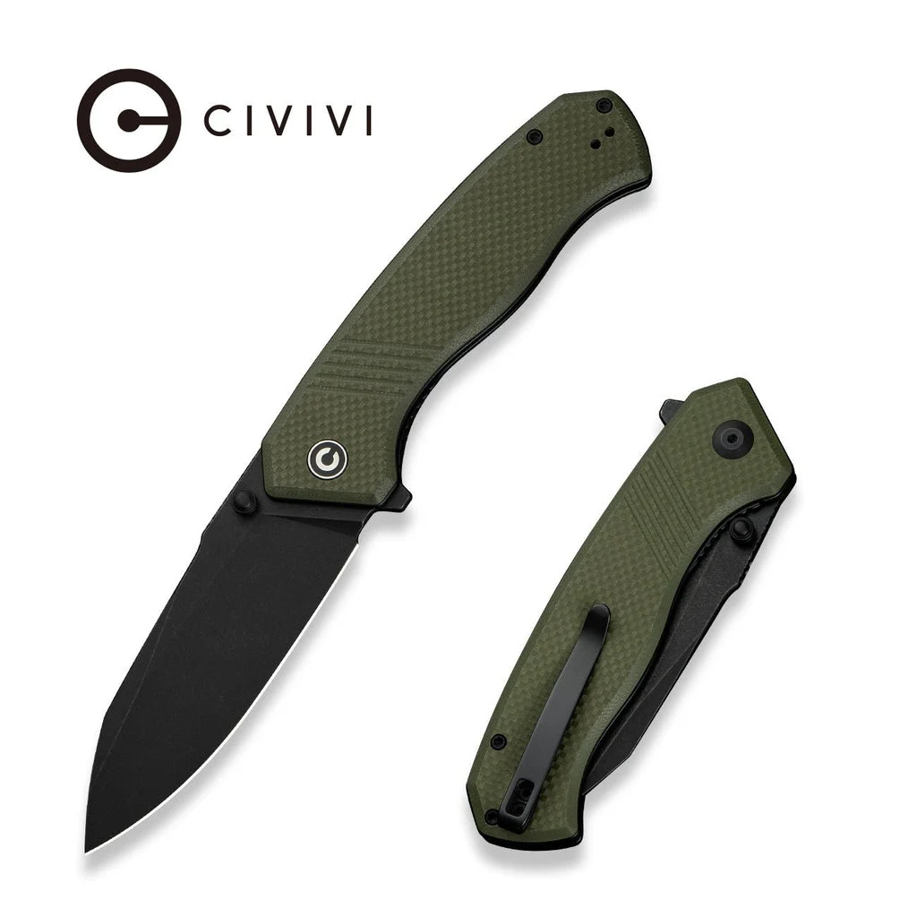 CIVIVI Placoid Flipper & Thumb Stud Knife G10 Handle (3.67" 14C28N Blade) C23079-3