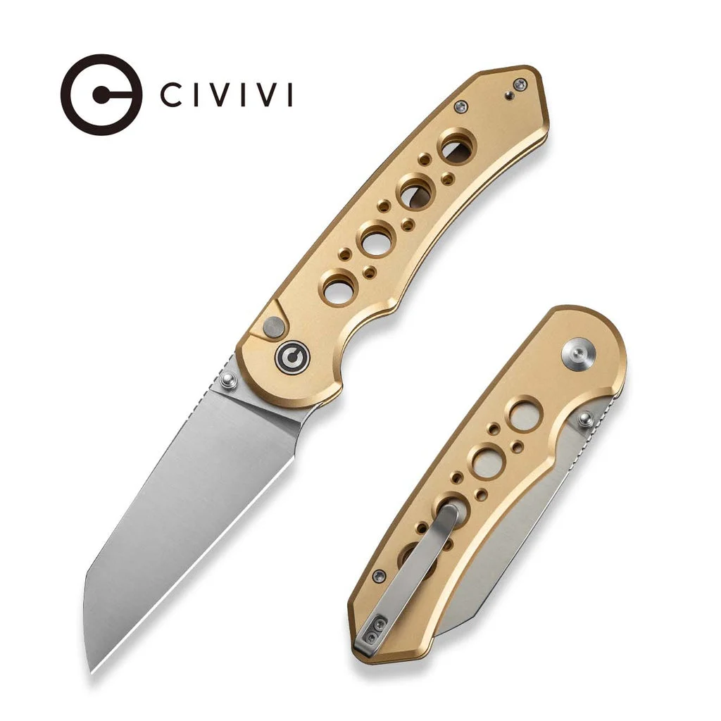 CIVIVI Pragma Prime Thumb Stud & Button Lock Knife Aluminum Handle (3.49" 14C28N Blade) C24067-3