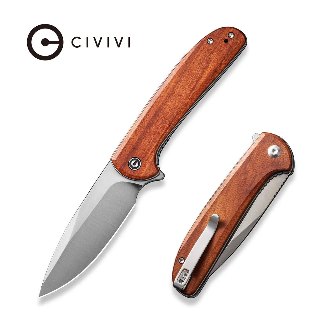 CIVIVI Primitrox Flipper Knife Wood Handle (3.48" Nitro-V Blade) C23005A-3 , With No Free Gift