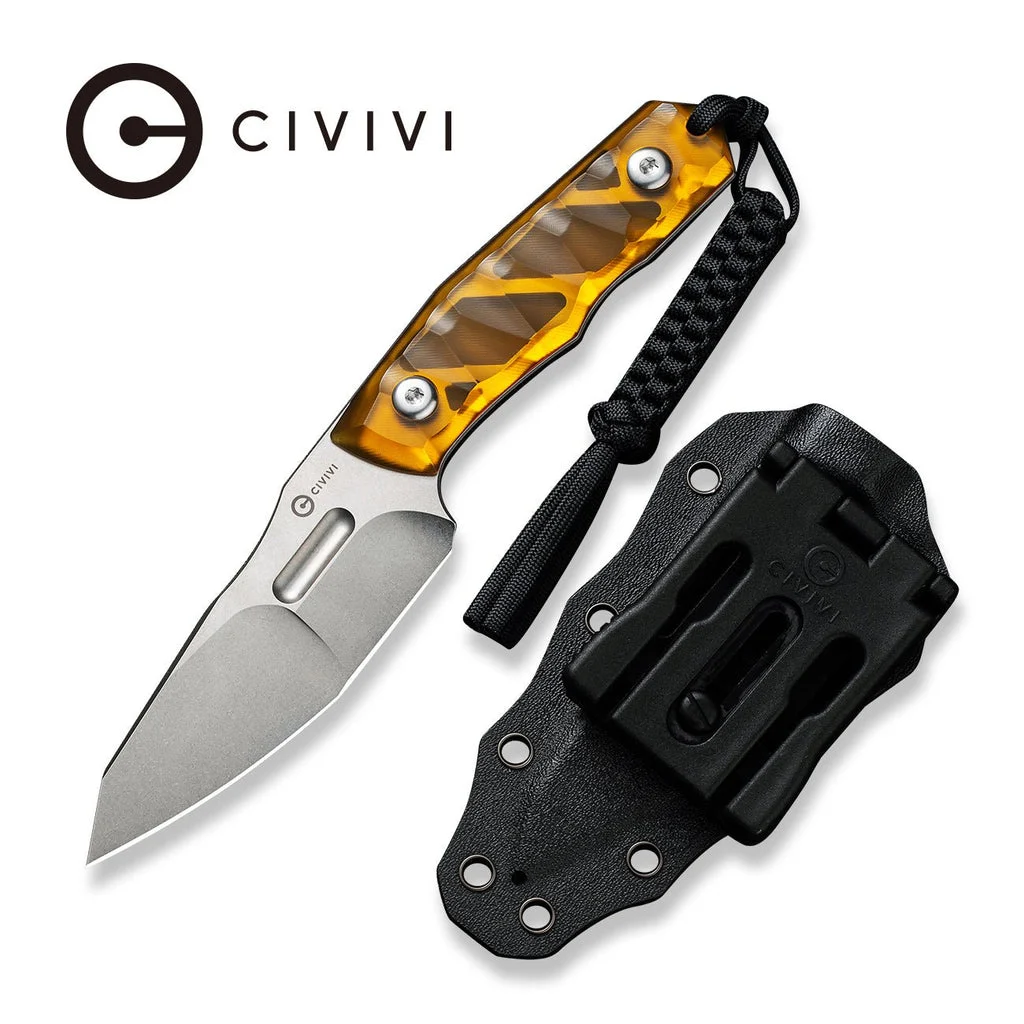 CIVIVI Propugnator Fixed Blade Knife Ultem Handle (4.15" D2 Blade) C23002-3 , With No Free Gift