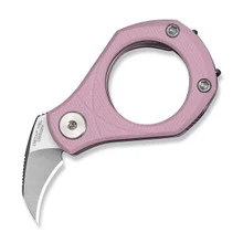 Civivi Pyrus Folding Knife Powder Pink G10 Handle 14C28N Hawkbill Plain Edge Satin Finish C23038-5