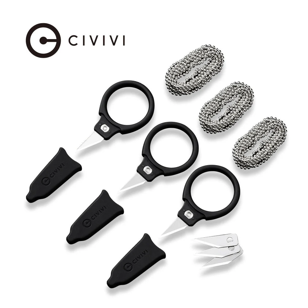 CIVIVI Quick Snip Fixed Blade 3 Pcs Mini Neck Knife ABS Handle (0.68" 6Cr13 Blade) C22022A-2 , With No Free Gift