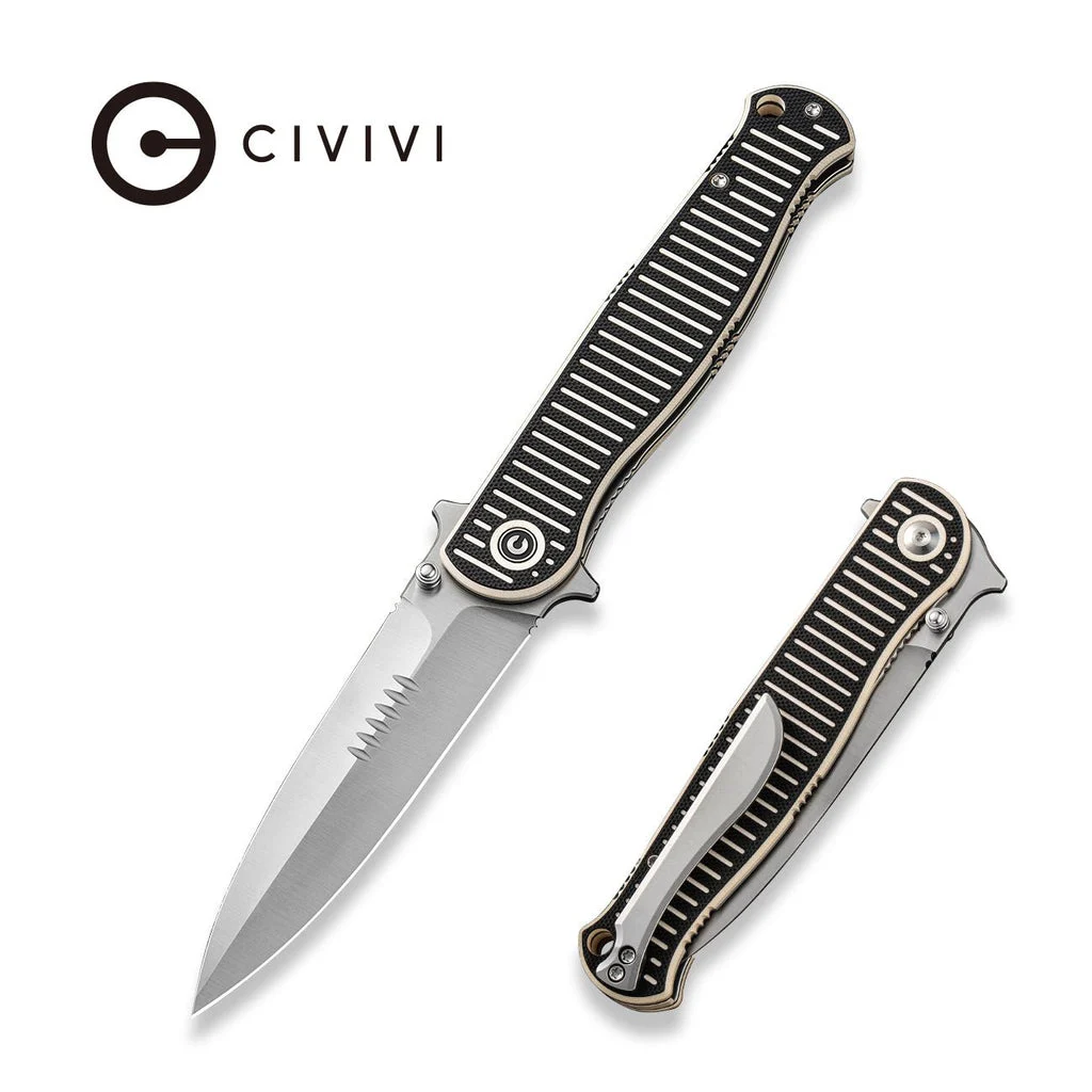 CIVIVI RS71 Flipper & Thumb Stud Knife G10 Handle (4" Nitro-V Blade) C23025-1 , With No Free Gift